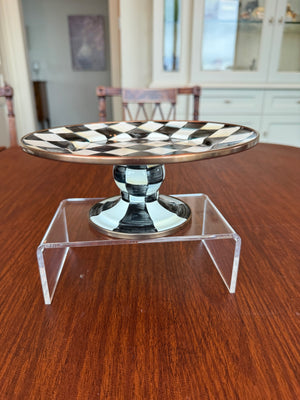 #1   MacKenzie-Childs Courtly Check Enamel Pedestal Platter- 8"