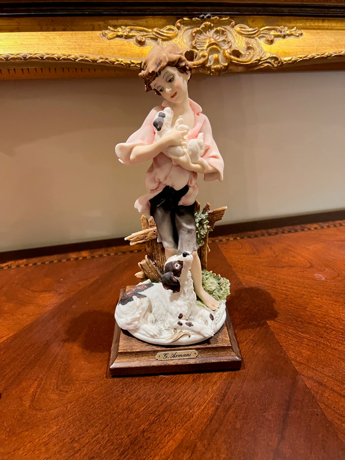 Giuseppe Armani Figurine 'Boy with Dogs'