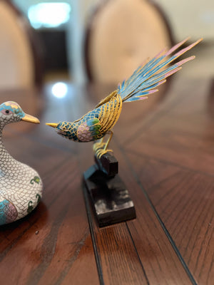 2 Cloisonne Birds Lot