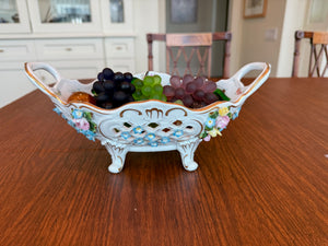 Dresden Reticulated Porcelain Centerpiece Bowl