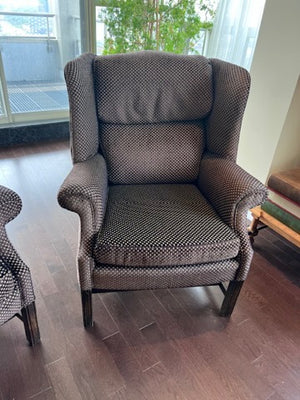 Pair of Large Upholstered Wingback Chairs