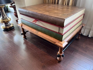 'Works of Shakespeare' Leather Books Side Table w/1 Drawer