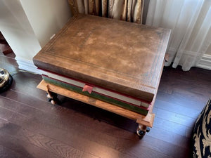 'Works of Shakespeare' Leather Books Side Table w/1 Drawer