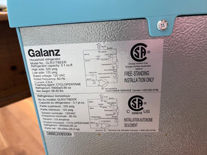 Galanz 3.1 Cu. Ft. Freestanding Top Freezer Retro Bar Fridge (GLR31TBEER) - Blue (*retail price $279)