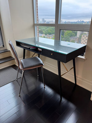 Modern Black Desk with Chair