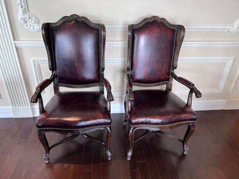 Pair of Beautiful Brown Leather Armchairs