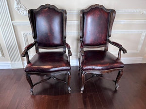 Pair of Beautiful Brown Leather Armchairs