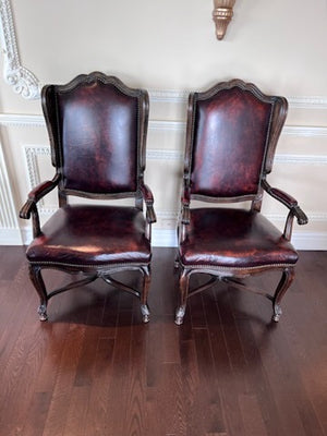 Pair of Beautiful Brown Leather Armchairs