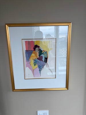 Itzchak Tarkay "Happy Memories II" Pencil Signed & Numbered Limited Edition Serigraph