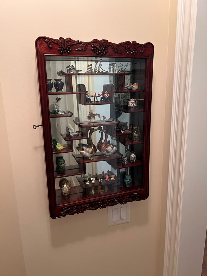 Wall Display Cabinet with Cloisonné, Murano and more Collectibles/Decor