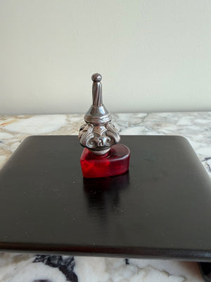 Sterling Silver Dreidel on Red Heart Acrylic Stand