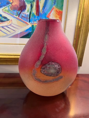 Barbini Murano Red Glass Vase