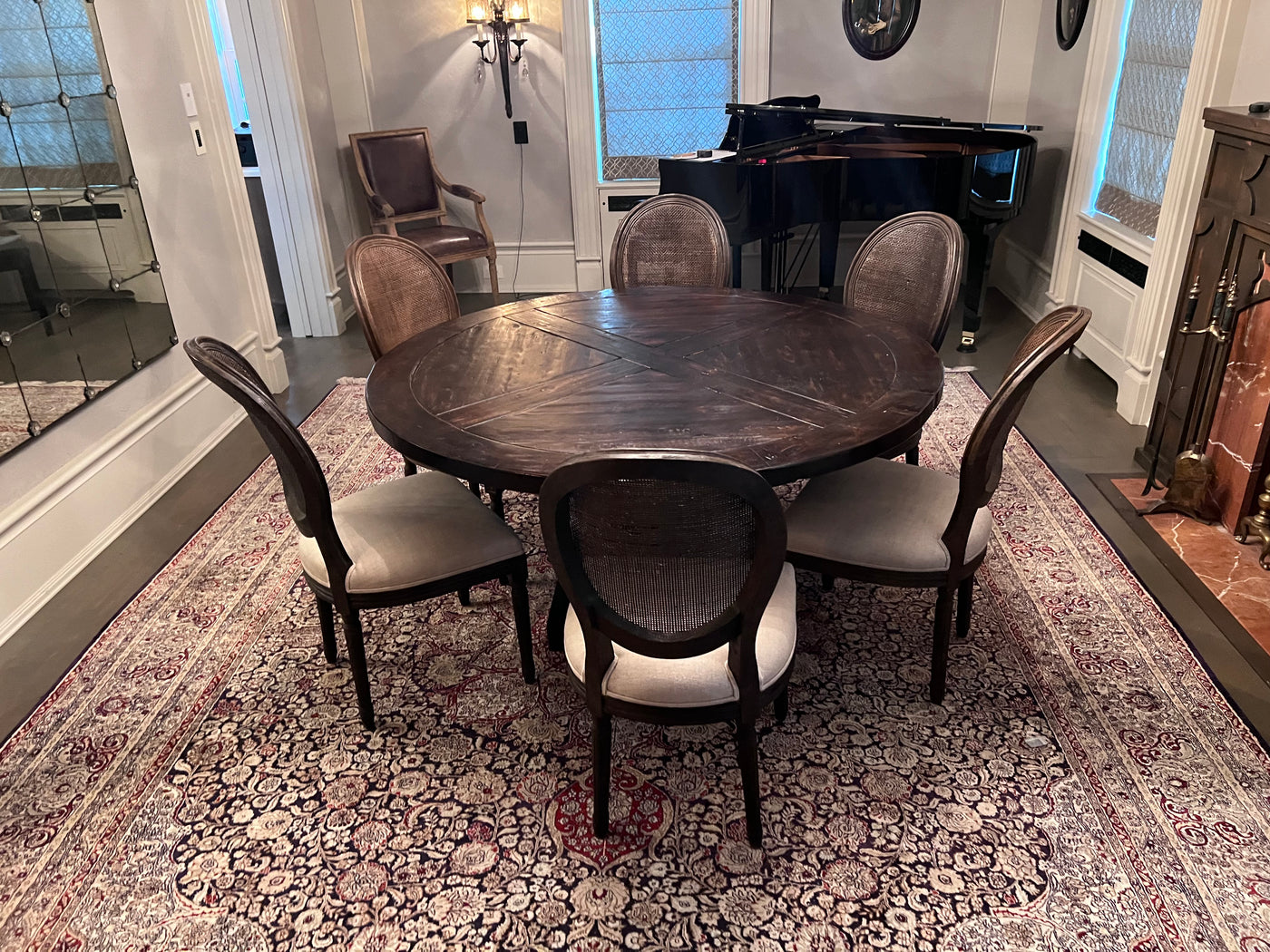 Restoration Hardware Round Salvaged Wood Dining Table 6 Vintage Roun Sell My Stuff Canada Canada s Content and Estate Sale Specialists