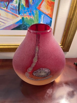 Barbini Murano Red Glass Vase