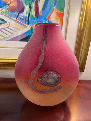 Barbini Murano Red Glass Vase