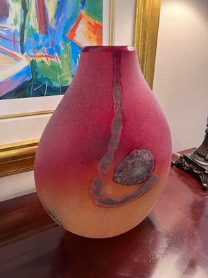 Barbini Murano Red Glass Vase