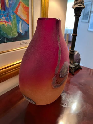 Barbini Murano Red Glass Vase