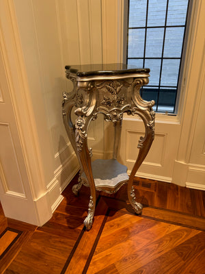 Large Rococo-Style Marble Top Pedestal Table