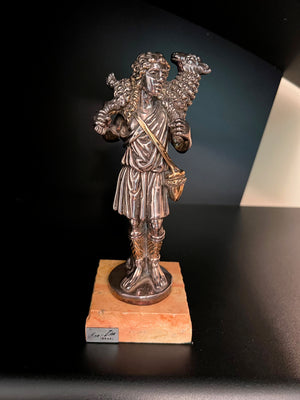 Ben Zion Sterling Silver 925 Sculpture 'Jesus The Good Shepherd'
