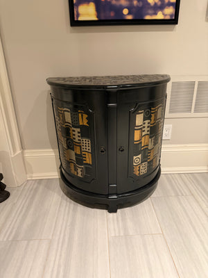 Demilune Black Accent Cabinet
