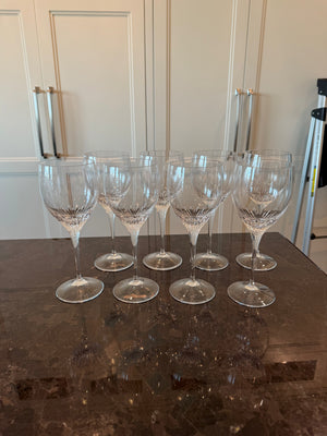 Set of 8 Vintage Peill & Putzler Crystal Hock Wine Glasses
