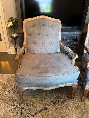 2 Classic Concepts Inc. Grey Tufted Armchairs