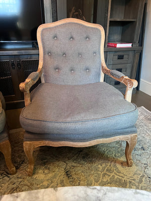 2 Classic Concepts Inc. Grey Tufted Armchairs