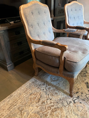 2 Classic Concepts Inc. Grey Tufted Armchairs