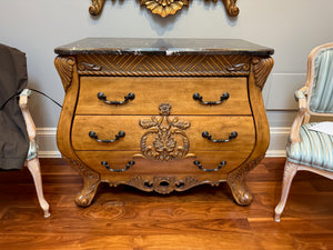 Marble Top Bombe Chest with 3 Drawers