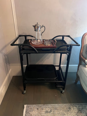 Black Bamboo Bar Cart