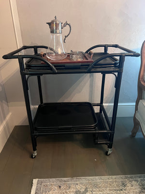 Black Bamboo Bar Cart
