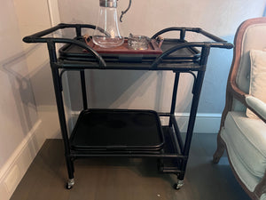 Black Bamboo Bar Cart