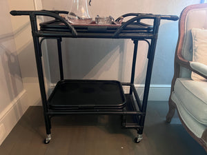 Black Bamboo Bar Cart