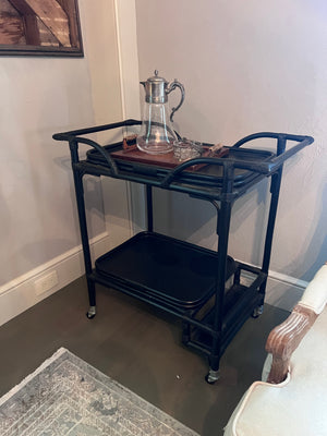 Black Bamboo Bar Cart