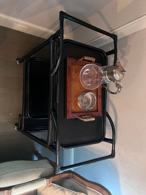 Black Bamboo Bar Cart