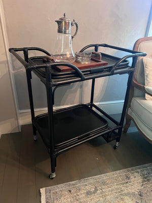 Black Bamboo Bar Cart