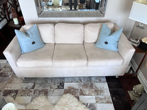 Heritage Furniture Beige Microsuede Sofa