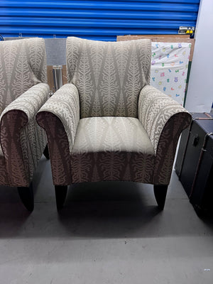 Pair of Grey/White Upholstered Armchairs