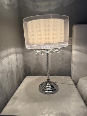 30" Table Lamp "Moiselle" with Silver finish and Crystal Accents (*retail $360)