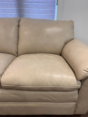 Arrow Furniture Beige Casper Pebble 100% Leather Sofa (*retail $1,899)