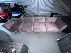 Chic Home Blush Velvet 4-Piece Modular Velvet Sofa
