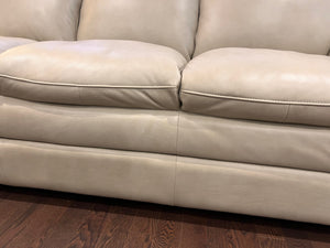 Arrow Furniture Beige Casper Pebble 100% Leather Sofa (*retail $1,899)