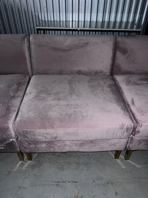 Chic Home Blush Velvet 4-Piece Modular Velvet Sofa
