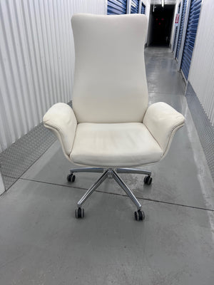 Belnick White Leather Office Chair (*2 Available)