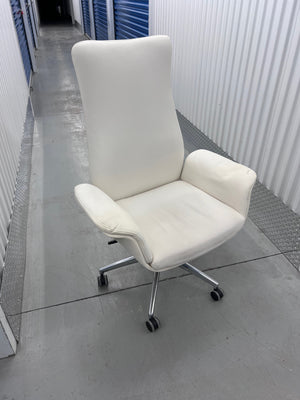 Belnick White Leather Office Chair (*2 Available)