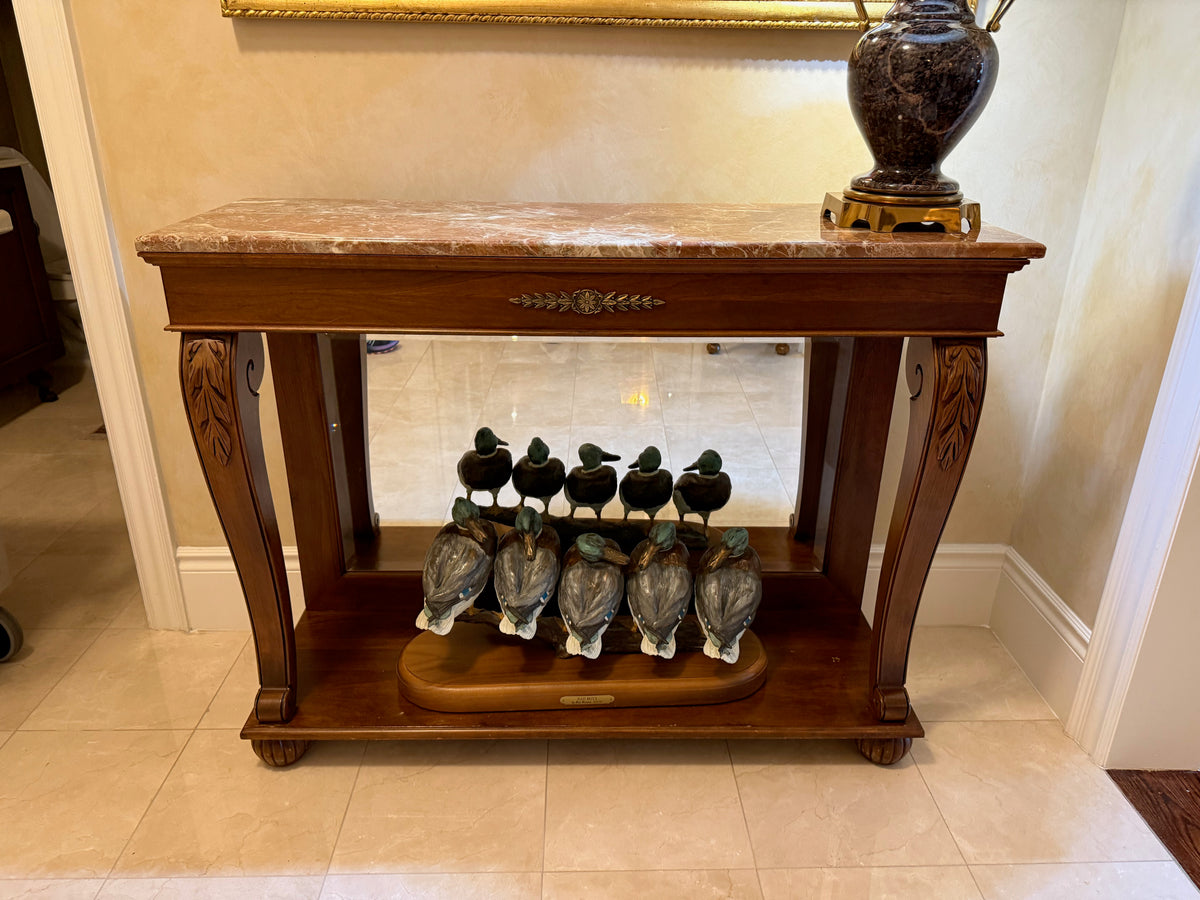 Ethan Allen Heirloom Marble Top Console Table