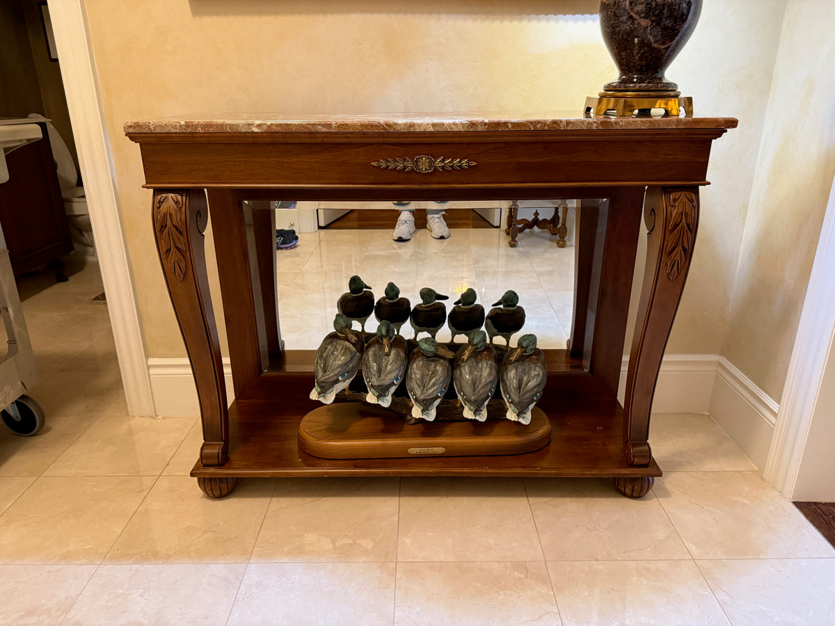 Ethan Allen Heirloom Marble Top Console Table