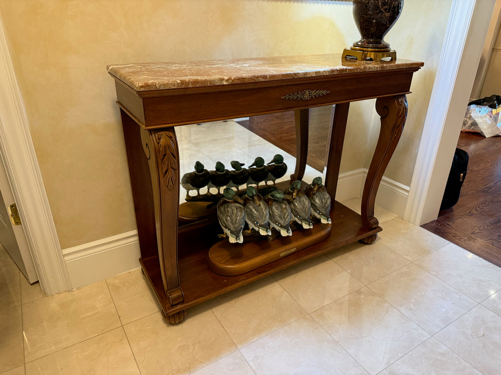 Ethan Allen Heirloom Marble Top Console Table
