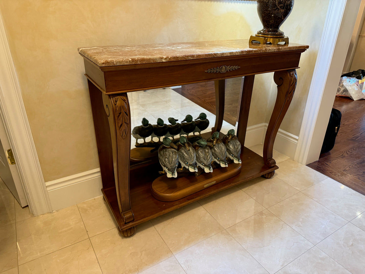 Ethan Allen Heirloom Marble Top Console Table