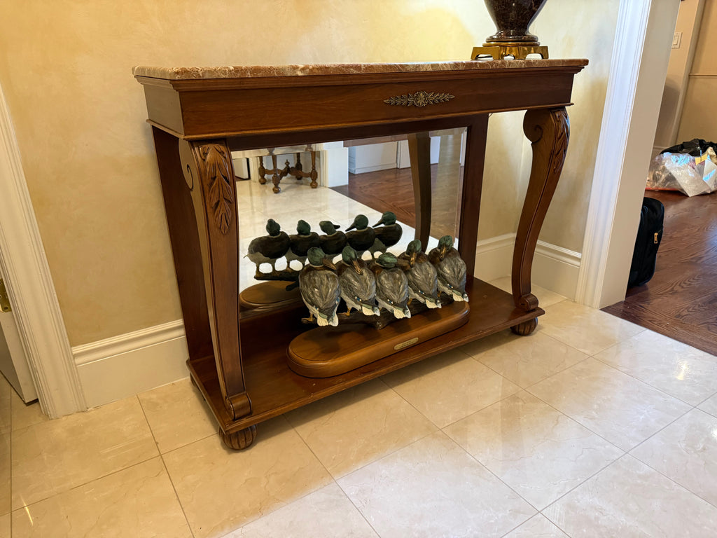 Ethan Allen Heirloom Marble Top Console Table